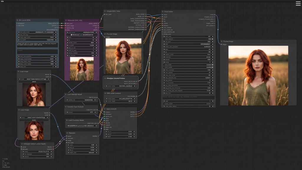 ComfyUI AI Influencer Workflow Screenshot